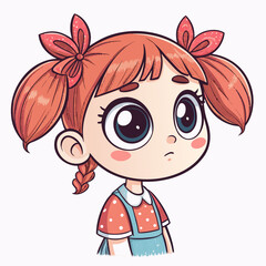 Depicting Create Bold Stroke Kawaii Girl With Big Eyes And Dynamic High-Quality Stock Image