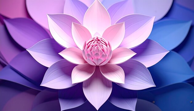 3D lotus flower in pastel colors