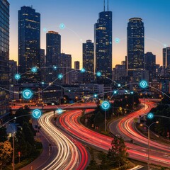 Smart City Technology and Transportation Network Visualization.