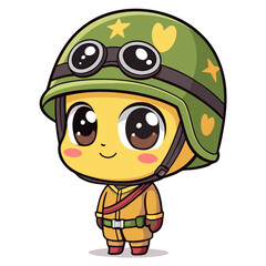 Depicting Create Bold Stroke Kawaii Soldier Chibi With Helme Stunning Creative Visual