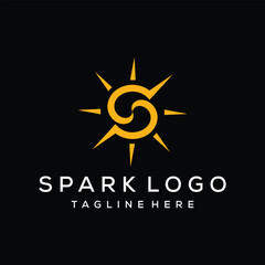 Fototapeta premium simple letter S sun spark sunlight logo design graphic vector template