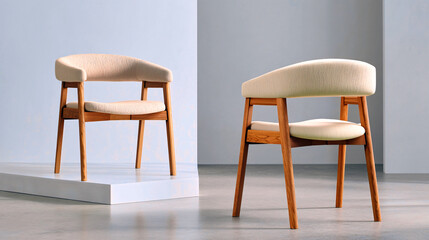 Natural Elegance: Sheepskin and Wood Armchairs