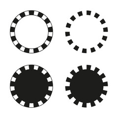 Gear wheel icons. Abstract cogwheel symbol. Technological motion element. Vector black illustration. EPS 10.