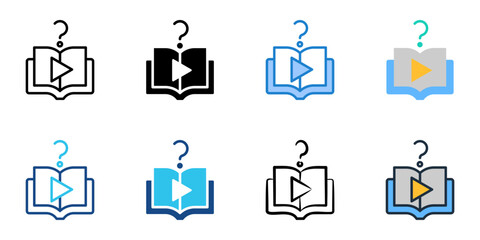 Tutorial icon set multiple style collection 
