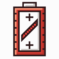 Obraz premium Beautiful Create Bold Stroke Pixel Battery Empty Whi Premium Digital Asset