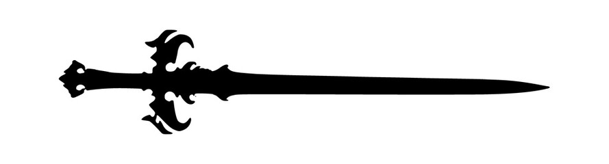 The silhouette of the sword