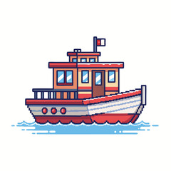 Obraz premium Elegant Create Bold Stroke Pixel Boat Backgr Premium Digital Asset
