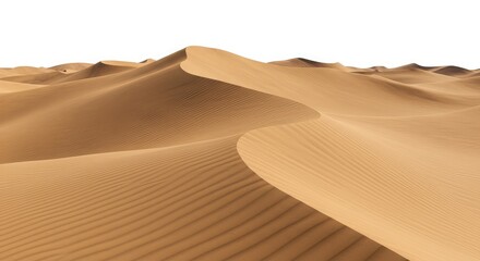 Stunning golden sand dunes create a mesmerizing desert landscape, perfect for travel, adventure, and environmental themes with vastness and serene beauty