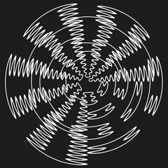 Spiral radial pattern. Swirling motion blur. Abstract rotation background. Vector optical illusion. EPS 10.