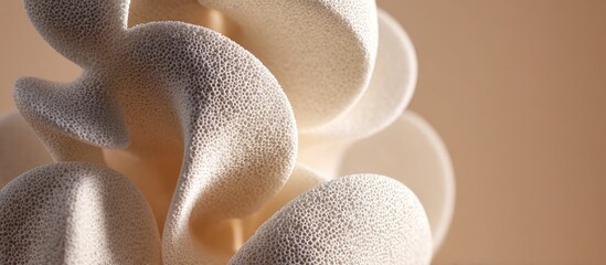Abstract sculptural form, soft white, textured curves