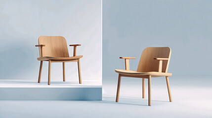 Plywood Armchair Design: Front and Side Views