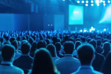 Enthralling Keynote Presentation: A Sea of Attendees Engrossed in a Captivating Business Conference Event
