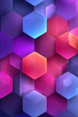 Colorful abstract hexagonal pattern with vibrant gradient hues