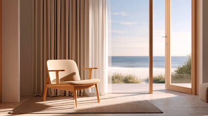 Coastal Calm: Ocean View from a Tranquil Room