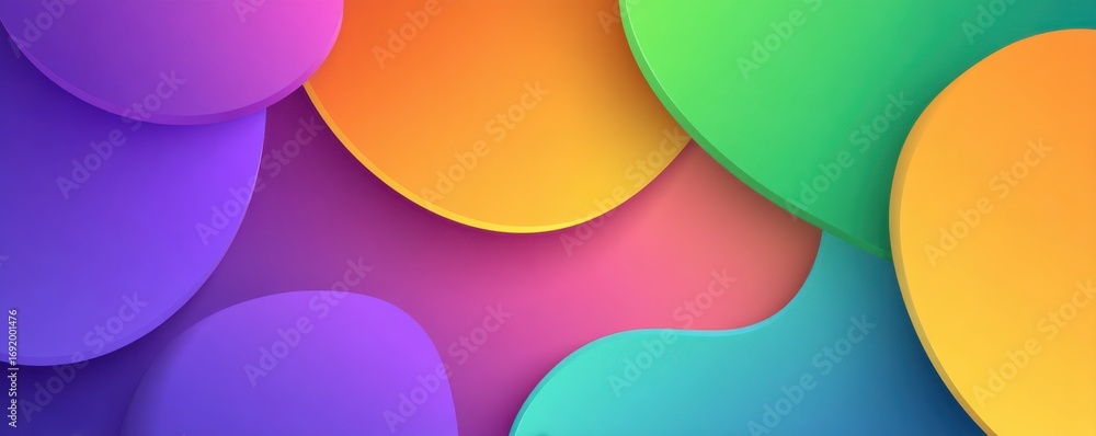 Poster abstract gradient background with vibrant multicolored overlapping shapes