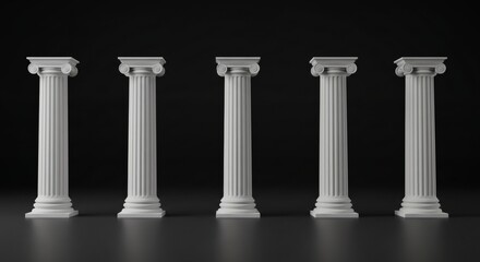 Five Iconic Pillars Dark Elegance  Classical Strength.