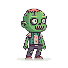 Showcasing Create Bold Stroke Pixel Zombie Character Vibrant Professional Photo