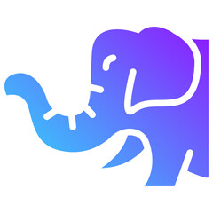 elephant gradient fill icon