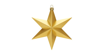 Obraz premium Elegant golden star ornament shines brightly, perfect for festive holiday decorations and luxurious seasonal campaigns. isolated on white transparent background