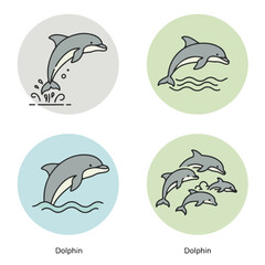Obraz premium Dolphins in circles