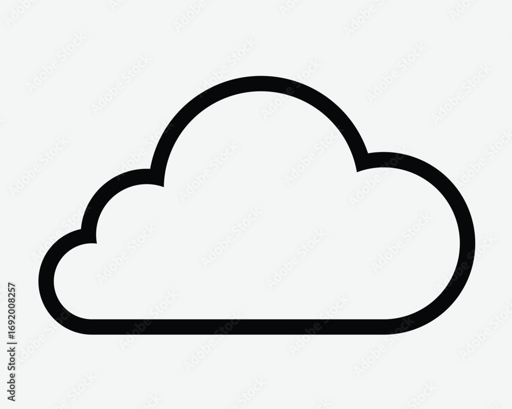 Poster line cloud shape outline sign symbol. cloudy sky forecast season climate . digital storage computer 