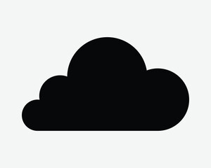 Black Cloud Shape Silhouette Sign Symbol. Cloudy sky forecast season climate . Digital storage computer data online server technology upload download