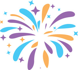 Festive fireworks exploding in vibrant colors, creating a celebratory atmosphere