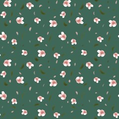 Seamless pattern of apple flowers on a light background