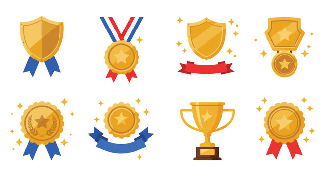 Golden Trophies and Medals Collection for Achievement 1.
