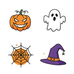 Halloween cartoon icons