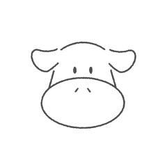 干支の手描き風アイコン【丑 牛】