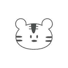 干支の手描き風アイコン【寅 虎】