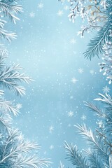 Digital illustration winter scene blue background sky filled A snowy landscape