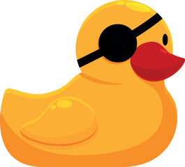 Playful yellow rubber duck sports a pirate eye patch, adding a touch of buccaneer charm to bath time or playtime