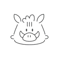 干支の手描き風アイコン【亥 猪】