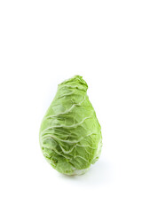 Fototapeta premium Fresh Green Cabbage Head Isolated on White Background
