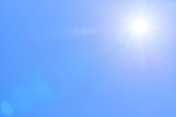 ポカポカ太陽サンサンの雲の無い青空背景無人