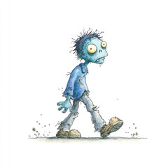 Obraz premium Cartoon zombie walking