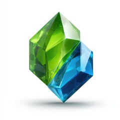 Dual-toned crystal gem, vibrant green and blue