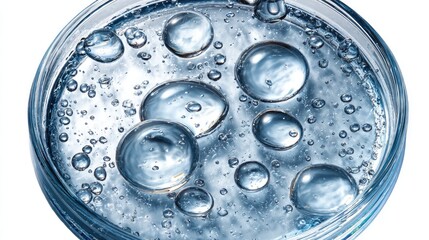 Clear gel with large air bubbles