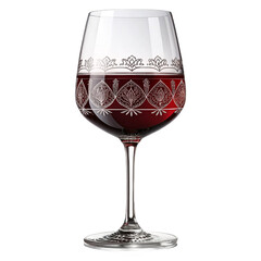 Luxury soda glass with red wine and reflections on transparent background for restaurant branding and premium events