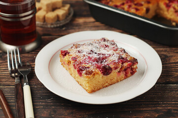 A cranberry pie, freshly backed and ready to be served	