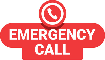 Red emergency call button showing urgency and distress