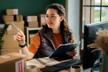 Woman working in a warehouse