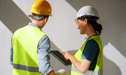 Team of architects working on plans