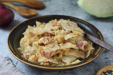 Southern Fried Cabbage, traditional dish in the South of the USA