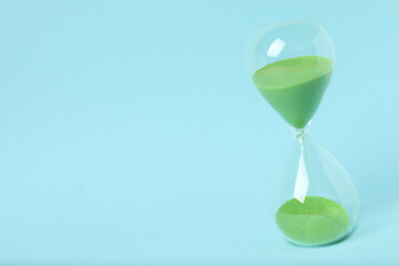 hourglass on a blue background
