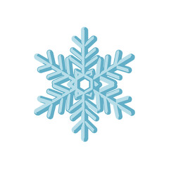 Stylized Light Blue Snowflake with Geometric Design