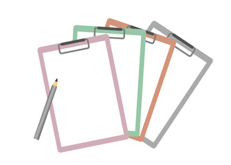 4色揃った,メモ,バインダーのセット。余白をご自由にお使いいただけます。