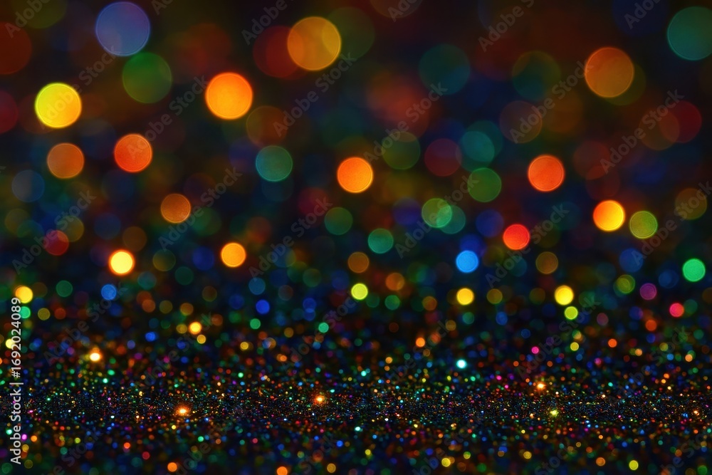 Poster abstract bokeh lights: a captivating close-up of shimmering, iridescent lights dances across the fra